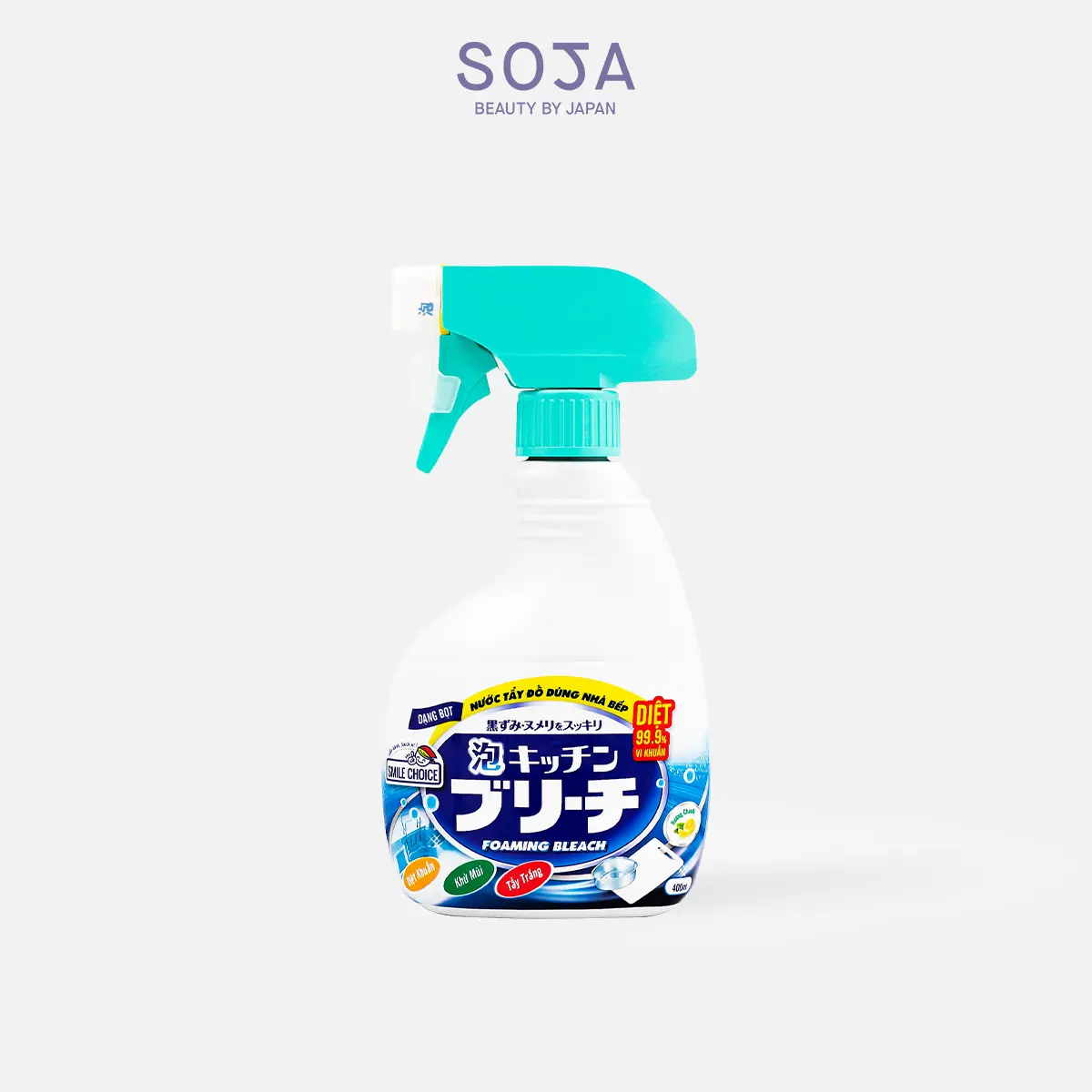 Nước tẩy đồ dùng nhà bếp dạng bọt 400ml Smile Choice Foaming Kitchen Bleach